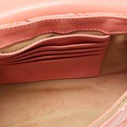 Pre Owned Marc Jacobs Peach Quilted Leather Flap Crossbody Bag