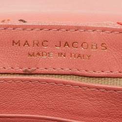 Pre Owned Marc Jacobs Peach Quilted Leather Flap Crossbody Bag