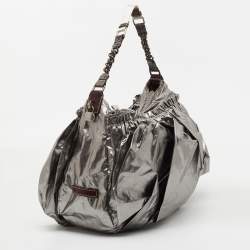Pre Owned Marc Jacobs Silver Synthetic Leather Parachute Hobo