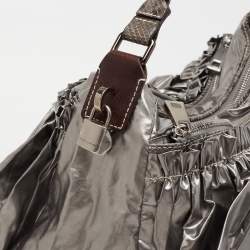 Pre Owned Marc Jacobs Silver Synthetic Leather Parachute Hobo