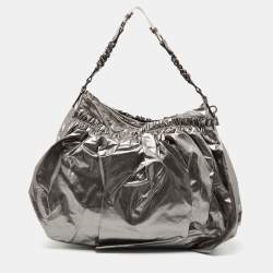 Pre Owned Marc Jacobs Silver Synthetic Leather Parachute Hobo