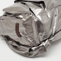 Pre Owned Marc Jacobs Silver Synthetic Leather Parachute Hobo