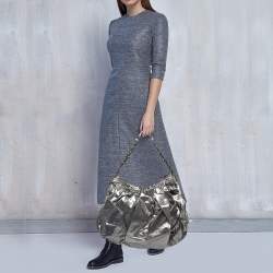 Pre Owned Marc Jacobs Silver Synthetic Leather Parachute Hobo