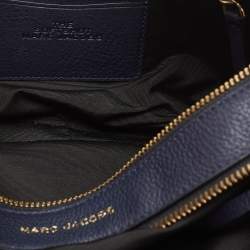 Pre Owned Marc Jacobs Navy Blue Leather Snapshot Crossbody Bag