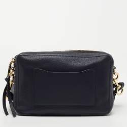Pre Owned Marc Jacobs Navy Blue Leather Snapshot Crossbody Bag