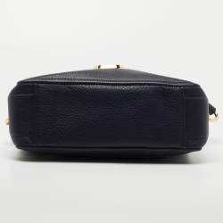 Pre Owned Marc Jacobs Navy Blue Leather Snapshot Crossbody Bag
