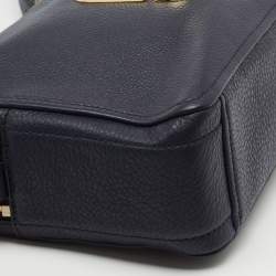 Pre Owned Marc Jacobs Navy Blue Leather Snapshot Crossbody Bag