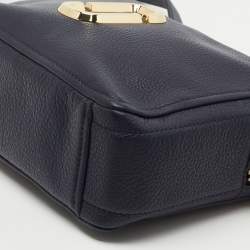 Pre Owned Marc Jacobs Navy Blue Leather Snapshot Crossbody Bag
