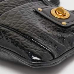 Pre Owned Marc by Marc Jacobs Black Patent Leather Totally Turnlock Percy Crossbody Bag