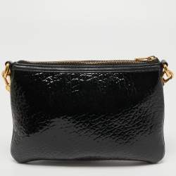 Pre Owned Marc by Marc Jacobs Black Patent Leather Totally Turnlock Percy Crossbody Bag
