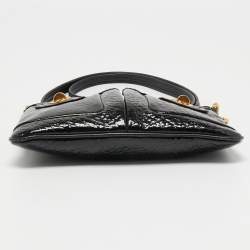 Pre Owned Marc by Marc Jacobs Black Patent Leather Totally Turnlock Percy Crossbody Bag