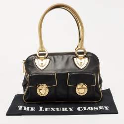 Marc Jacobs Black/Gold Leather Classic Blake Satchel