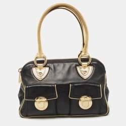 Marc Jacobs Black/Gold Leather Classic Blake Satchel