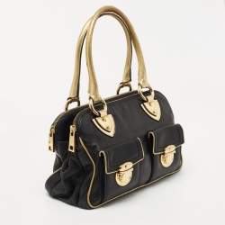 Marc Jacobs Black/Gold Leather Classic Blake Satchel