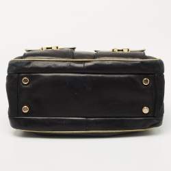 Marc Jacobs Black/Gold Leather Classic Blake Satchel
