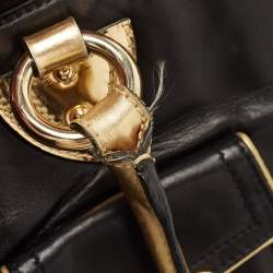 Marc Jacobs Black/Gold Leather Classic Blake Satchel