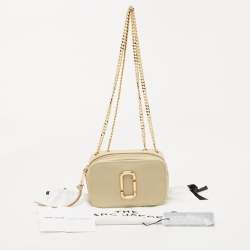 Pre Owned Marc Jacobs Beige Leather The Glam Shot Chain Crossbody Bag