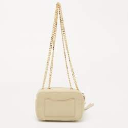 Pre Owned Marc Jacobs Beige Leather The Glam Shot Chain Crossbody Bag