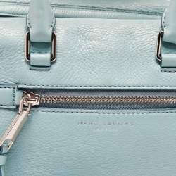 Marc Jacobs Blue Leather Recruit Bauletto Boston Bag