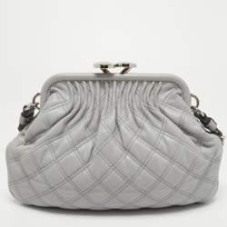 Pre Owned Marc Jacobs Grey Quilted Leather Little Stam Shoulder Bag