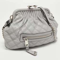 Pre Owned Marc Jacobs Grey Quilted Leather Little Stam Shoulder Bag