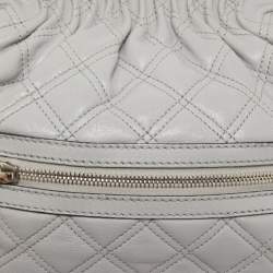Pre Owned Marc Jacobs Grey Quilted Leather Little Stam Shoulder Bag