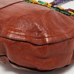 Pre Owned Marc Jacobs Brown Glossy Leather Embellished Hobo