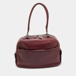 Marc Jacobs Burgundy Leather The Venetia Bowler Bag