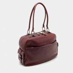 Marc Jacobs Burgundy Leather The Venetia Bowler Bag