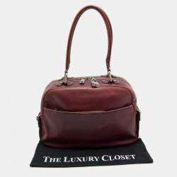 Marc Jacobs Burgundy Leather The Venetia Bowler Bag