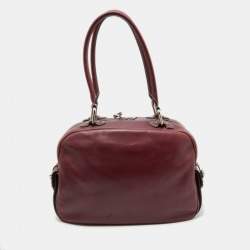 Marc Jacobs Burgundy Leather The Venetia Bowler Bag