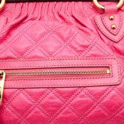 Marc Jacobs Neon Pink Quilted Leather Stam Satchel