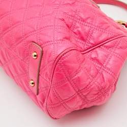 Marc Jacobs Neon Pink Quilted Leather Stam Satchel