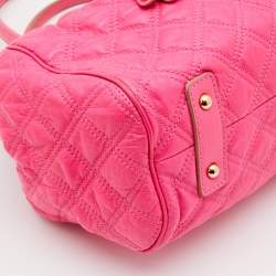 Marc Jacobs Neon Pink Quilted Leather Stam Satchel