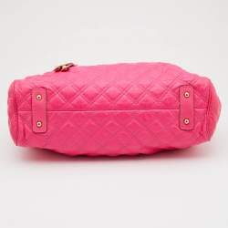 Marc Jacobs Neon Pink Quilted Leather Stam Satchel