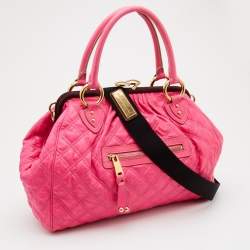 Marc Jacobs Neon Pink Quilted Leather Stam Satchel