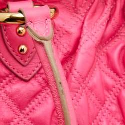 Marc Jacobs Neon Pink Quilted Leather Stam Satchel