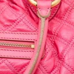 Marc Jacobs Neon Pink Quilted Leather Stam Satchel
