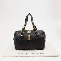 Pre Owned Marc Jacobs Black Quilted Leather Glam Satchel