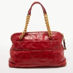 Marc Jacobs Red Quilted Leather Chain Satchel