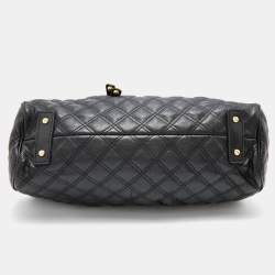Pre Owned Marc Jacobs Black Quilted Leather Stam Satchel