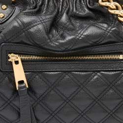 Pre Owned Marc Jacobs Black Quilted Leather Stam Satchel