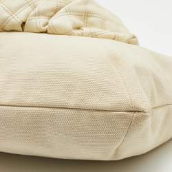 Pre Owned Marc Jacobs Beige Canvas and Leather Large Robert Duffy Bag on Bag Tote