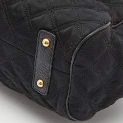 Marc Jacobs Black Quilted Nylon and Leather Stam Satchel