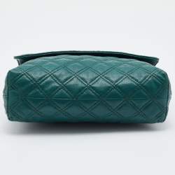 Pre Owned Marc Jacob Green Quilted Leather Flap Shoulder Bag
