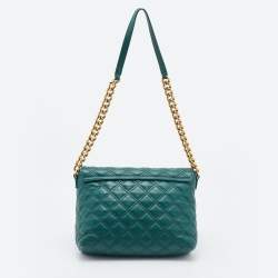 Pre Owned Marc Jacob Green Quilted Leather Flap Shoulder Bag