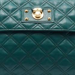 Pre Owned Marc Jacob Green Quilted Leather Flap Shoulder Bag