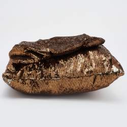 Pre Owned Marc Jacobs Gold/Brown Sequin and Leather Robert Duffy Hobo