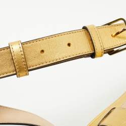 Pre Owned Marc Jacobs Gold Crinkled Leather Sport Belt Bag