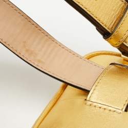 Pre Owned Marc Jacobs Gold Crinkled Leather Sport Belt Bag